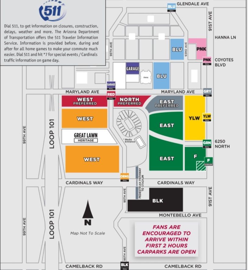 Arizona Cardinals All games All lots parking passes Not Tickets
