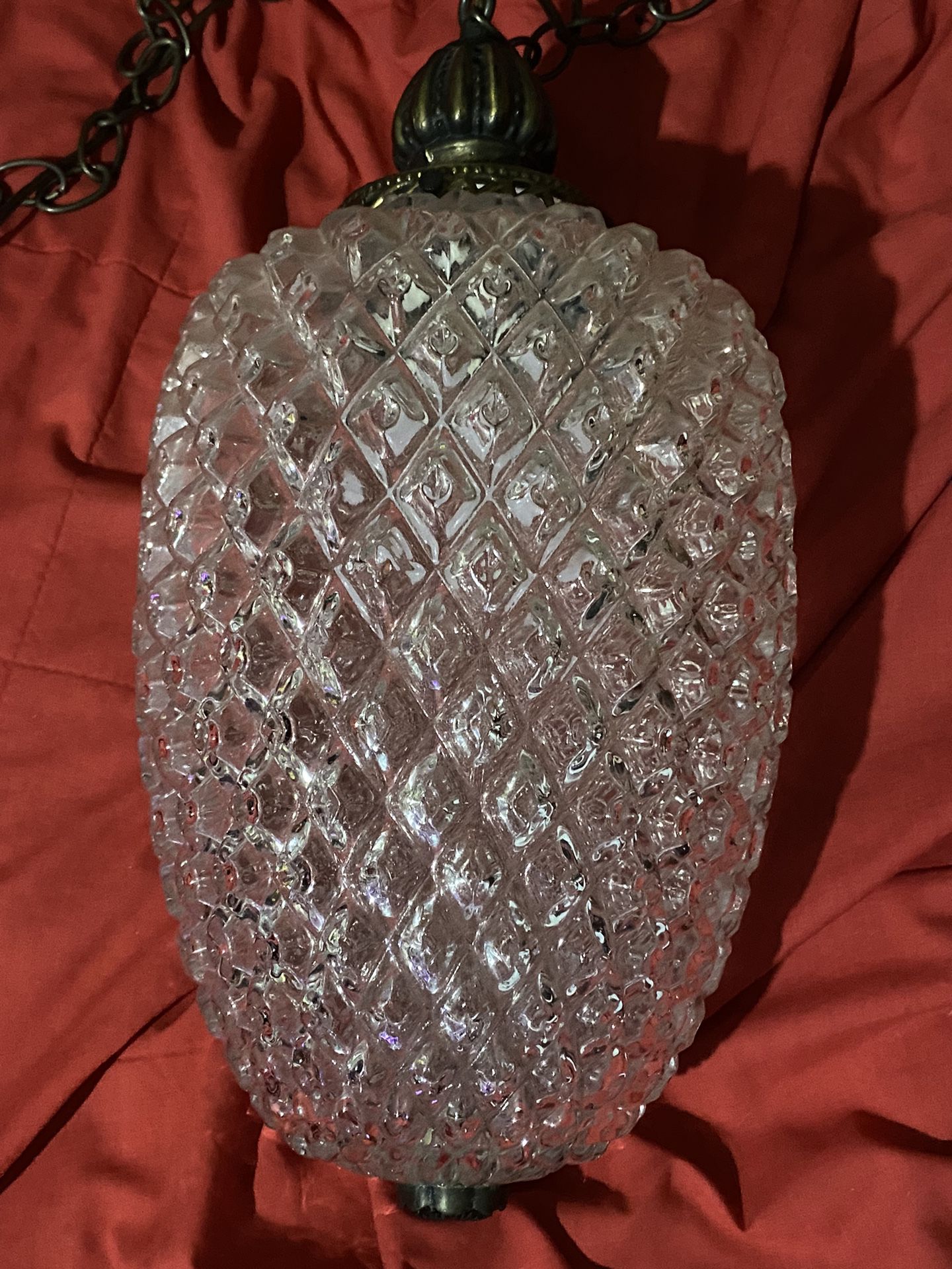Vintage Pineapple Glass Hanging Light/Lamp