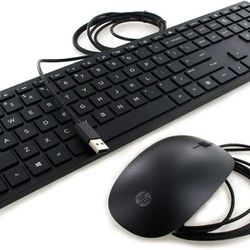 HP Lifestyle TPC-P001 USB Wired PC Black Keyboard with Mouse

