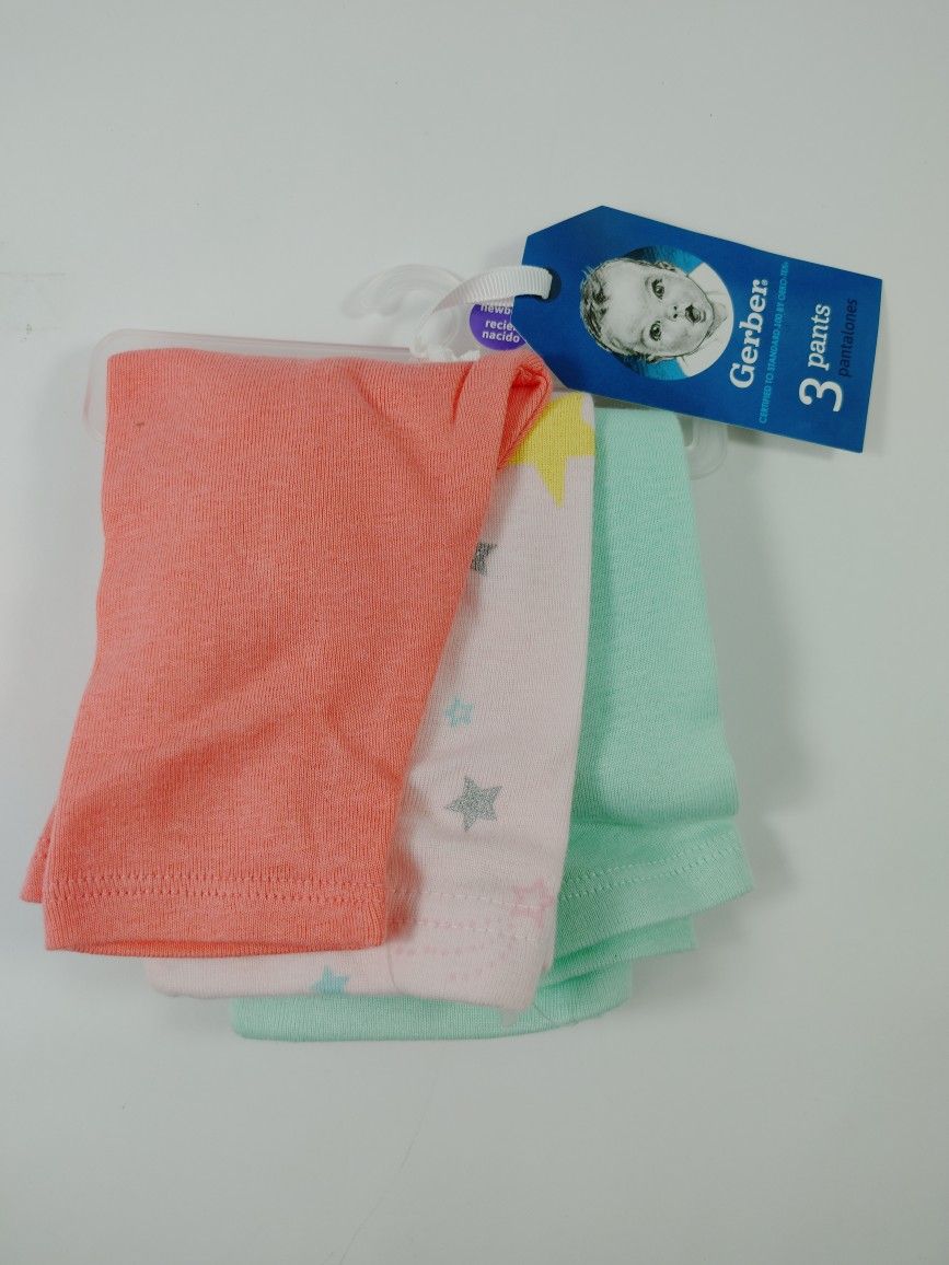 Gerber Newborn Pants Set Of 3. 