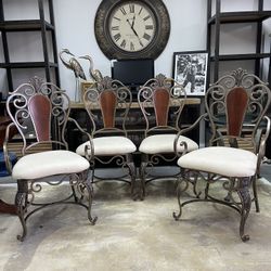 Dining Room Chairs Set Of 4 Metal & Wood