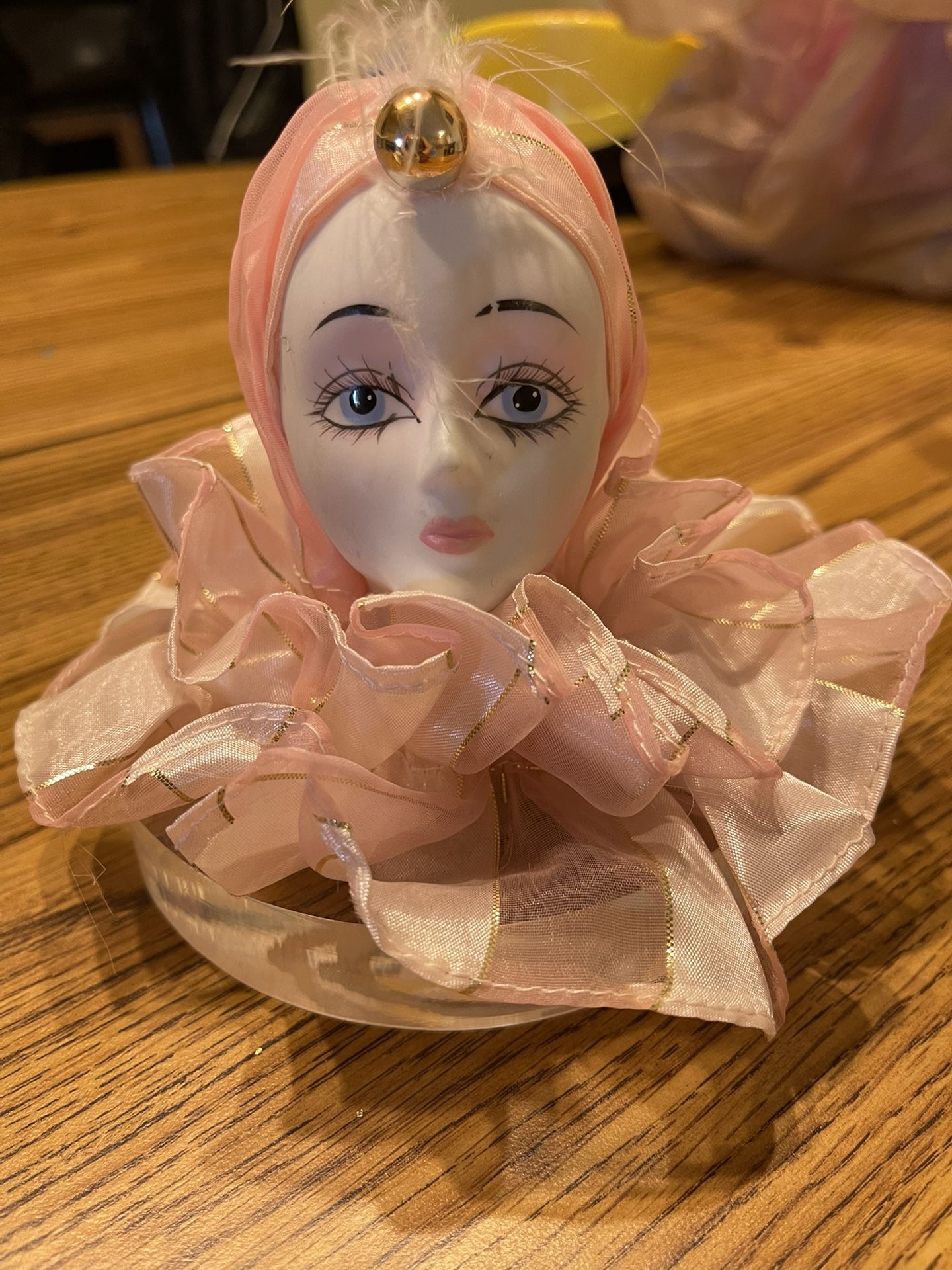 Mardi Gras Ceramic Mask And Figurine