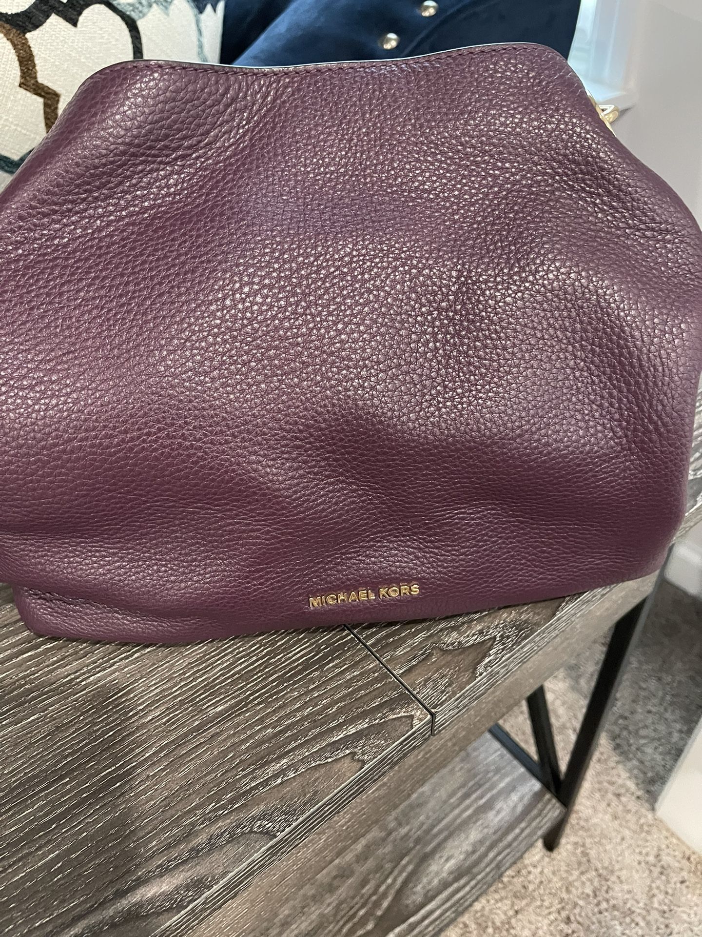 Michael Kors Wine Color Leather Handbag 