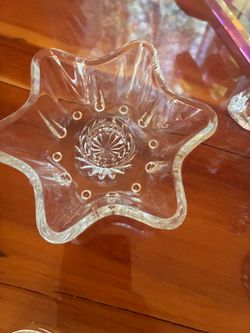 Clear Crystal Glass Star-Shaped Bowl