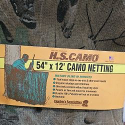 New H.S. Camo 54" X 12' Camo Netting Instant Blind In Minutes Tight Weave /A/84