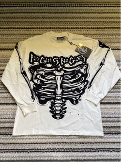 White and black Skelton print Hellstar Long sleeve