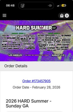 Hard Summer 2026- Sunday Ticket