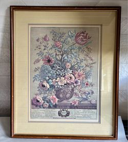Vintage Framed Botanical Print for “MAY” by Robert Furber