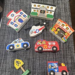 Lot Of Disney Wood Toys Cars 