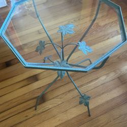 Nice Metal Table With Glass Top 