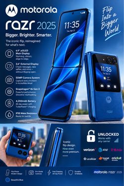 Motorola Razr 2025 – Beautiful Blue 💙