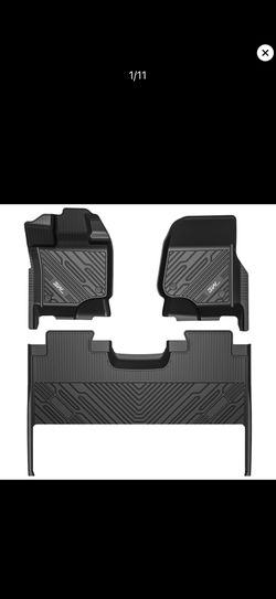 3W Floor Mats Fit for 2015-2023 2024 Ford F150 SuperCrew Cab/F-150 Lightning SuperCrew Cab, TPE All Weather Floor Liner Custom Fit Car Accessories Ful