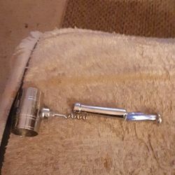 Vintage Bar Tool Bottle Opener , Corkscrew  , Muddler , Ice Cracker