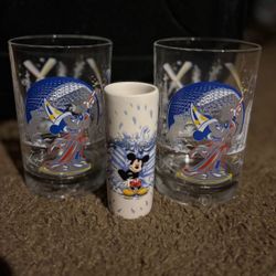 Disney Glasses w/shot glass