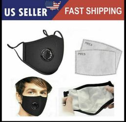Cotton face mask with valve -combo 4 masks with 18 filters
