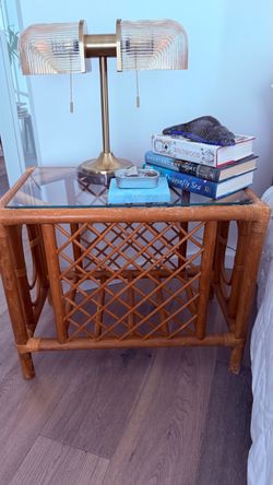 Vintage bamboo side table