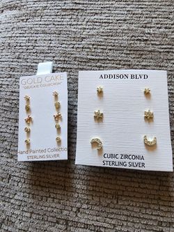 Son  8 pares de aretes Para nin̈a nuevos  de Sterling Silver 925 todos $35