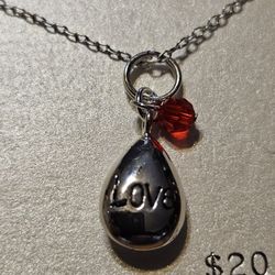 Sterling Silver Necklace Love Pendant 