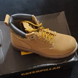 Caterpillar Men's Work Steel Toe Boots Tan Color Brand New With Box Men's Size 10