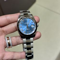 Rolex Date Just 41mm Stainless Blue Watch 