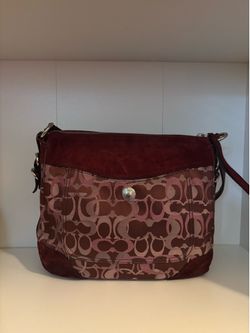 Authentic vintage coach optic signature suede