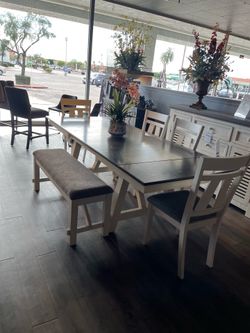 Grey/White 6PC Counter Height Dining Room Set