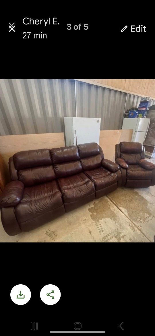 Nice Leather Sofa and recliner