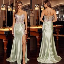New With Tags Embroidered Bodice Long Formal Dress & Prom Dress $276