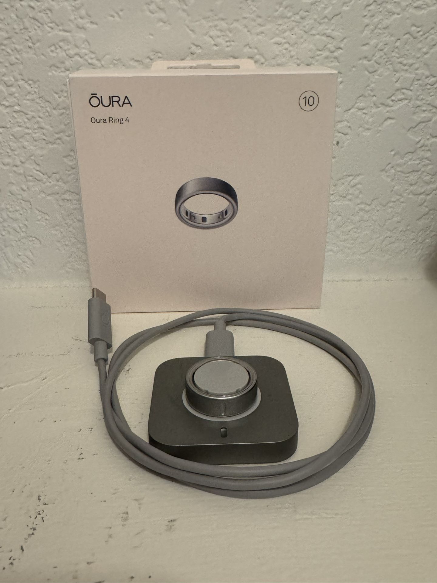 Oura Ring 4 Brushed Silver Size 10