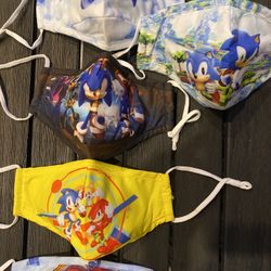 Sonic kids reusable cloth face mask 