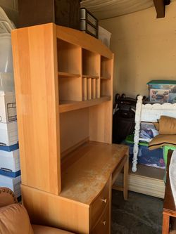 Solid wood desk with hutch bought from Decorum Furniture