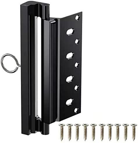 Home Security Door Lock with Pull Ring,Upgrade Easy Open Childproof Door Reinforcement Lock with 8" Stop Withstand 1800 lbs for Inward Swinging Door, 