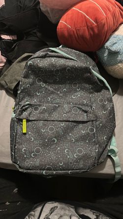 Gray Space Print Backpack