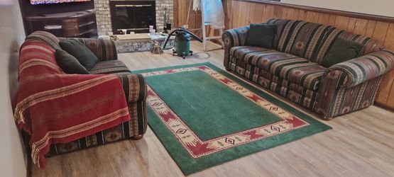 Sofa and Loveseat Set Southwest Design Plus Rug