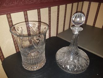 Crystal Vase & Wine Cantor