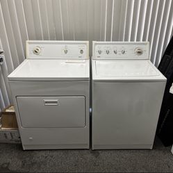 WHITE KENMORE TOP LOAD WASHER AND GAS DRYER 
