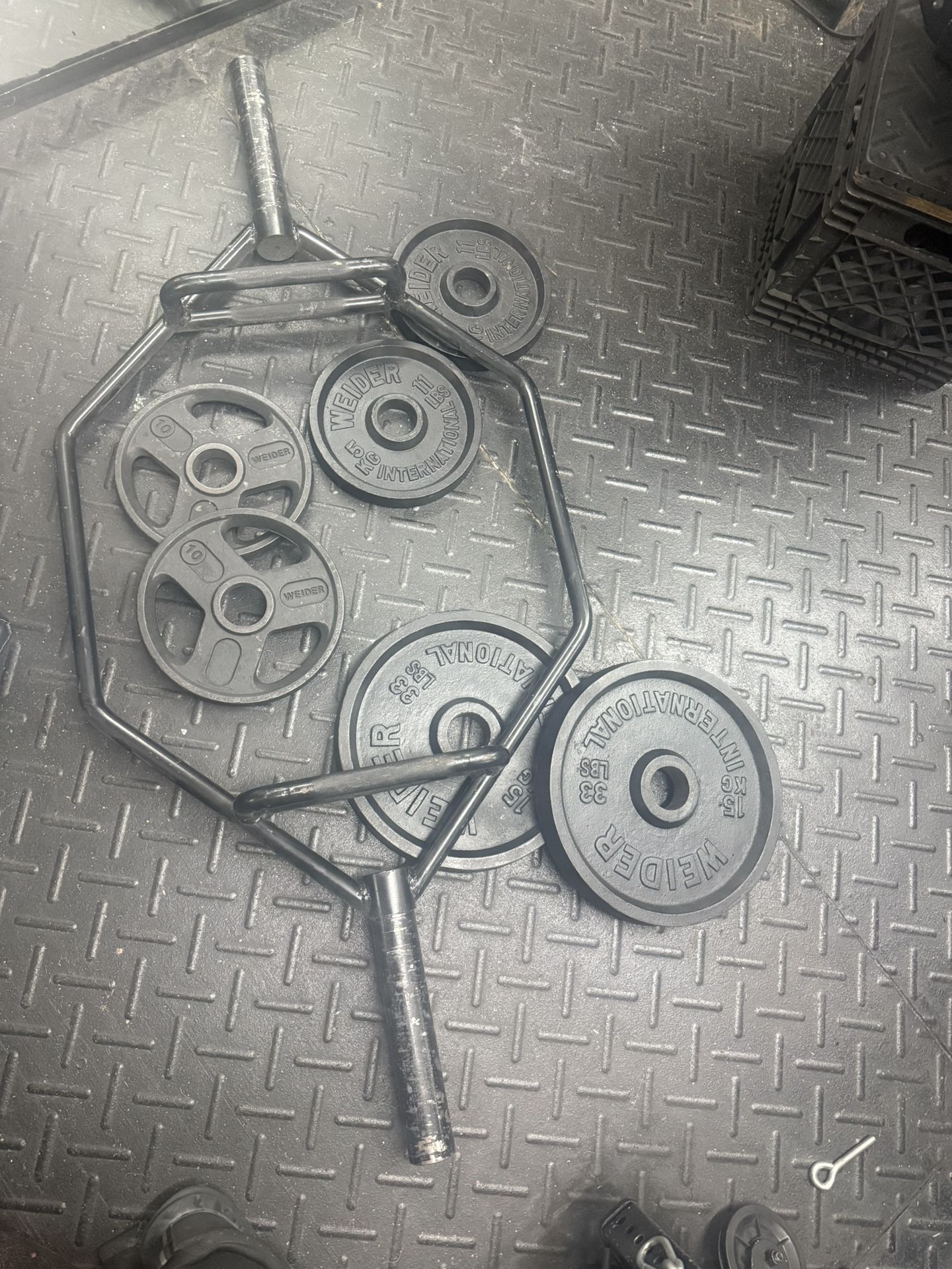 Exagonal Barbell Olimpic And Plates Weigths Weider