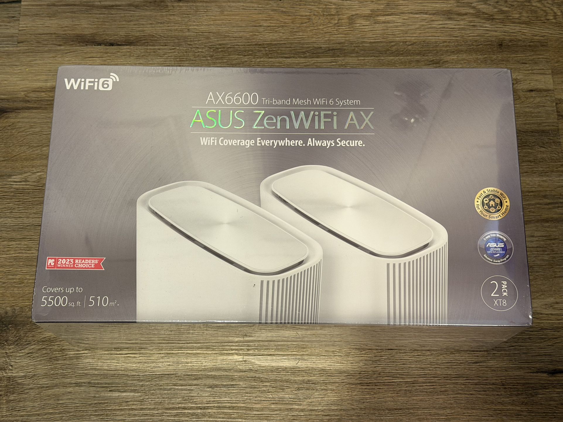 ASUS ZenWiFi AX6600 Tri Band Mesh Router WiFi 6 System (XT8 2PK) White