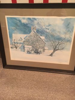 Peter Sculthorpe signed print and framed