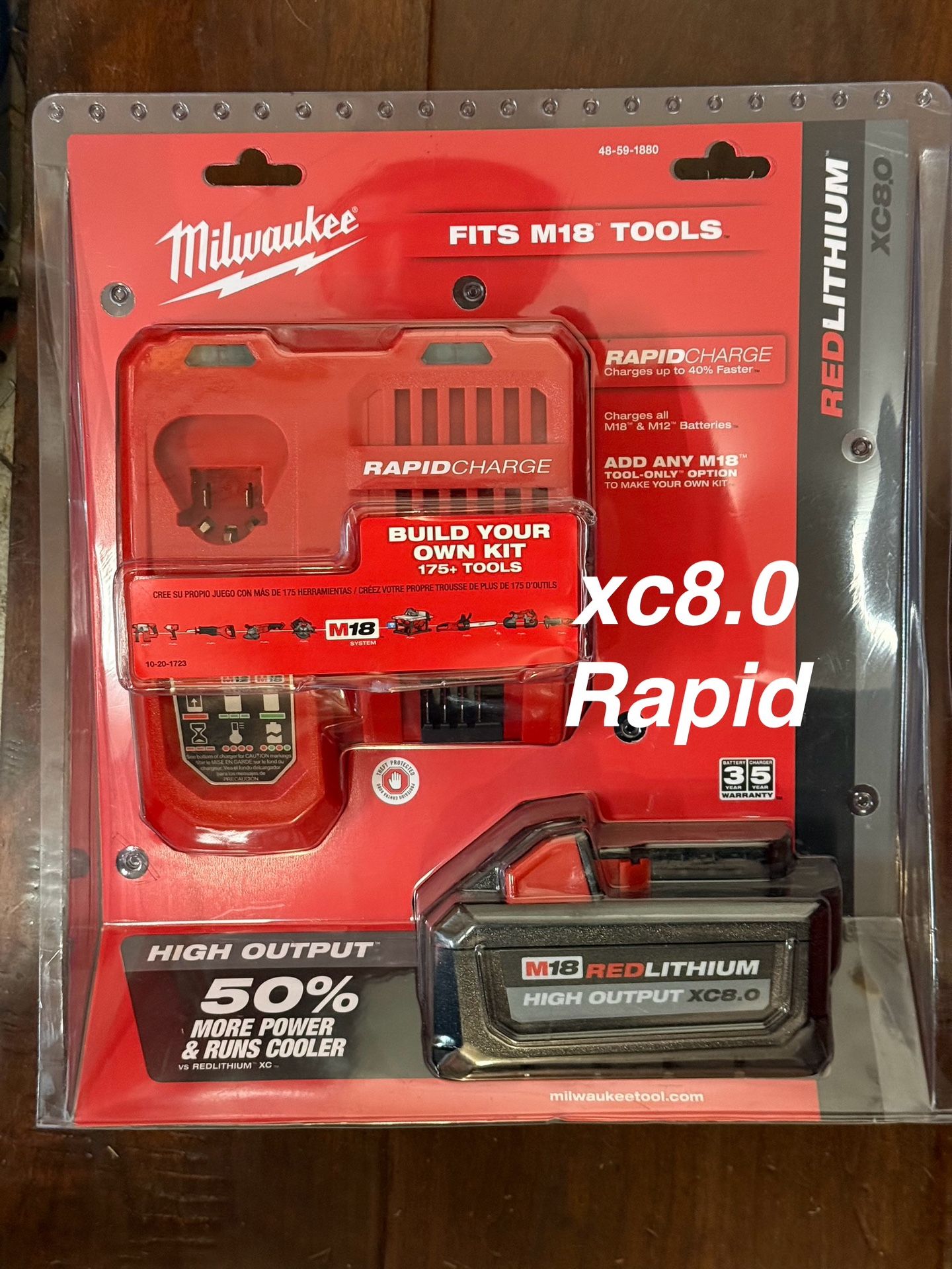 Milwaukee M18 HIGH OUTPUT Starter Kit with XC 8.0Ah Battery and Rapid Charger