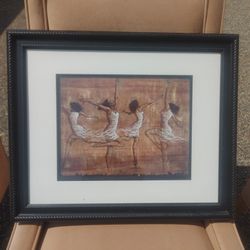 Framed Black Ballerina Picture