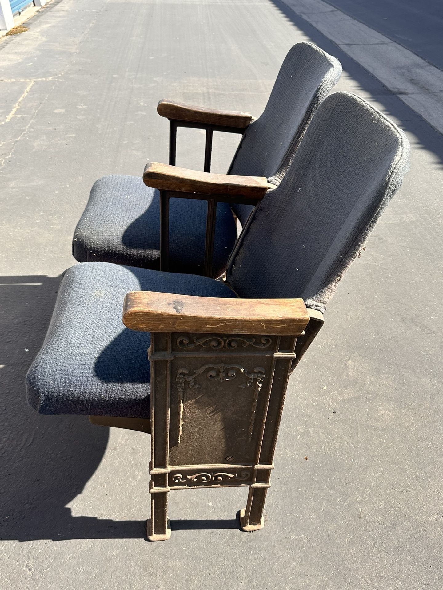 Antique Cast Iron Theater Seats