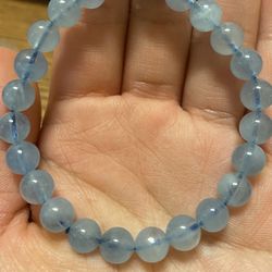 5A Aquamarine Bead Bracelet