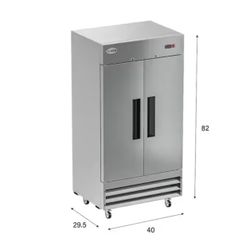 Koolmore 30 cu. ft. Commercial 2-Door Reach-In Auto Defrost Freezer BUMP IN THE TOP ALL WORKING