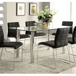 Modern Black Dining Table Set
