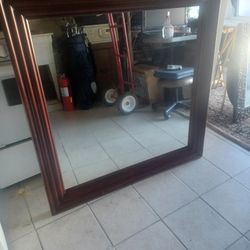 NICE..NICE..43X43..VINTAGE. HARDWOOD..MIRROR..