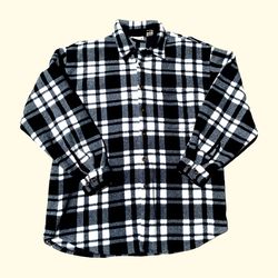 Black and White Fleece Flannel Jacket 