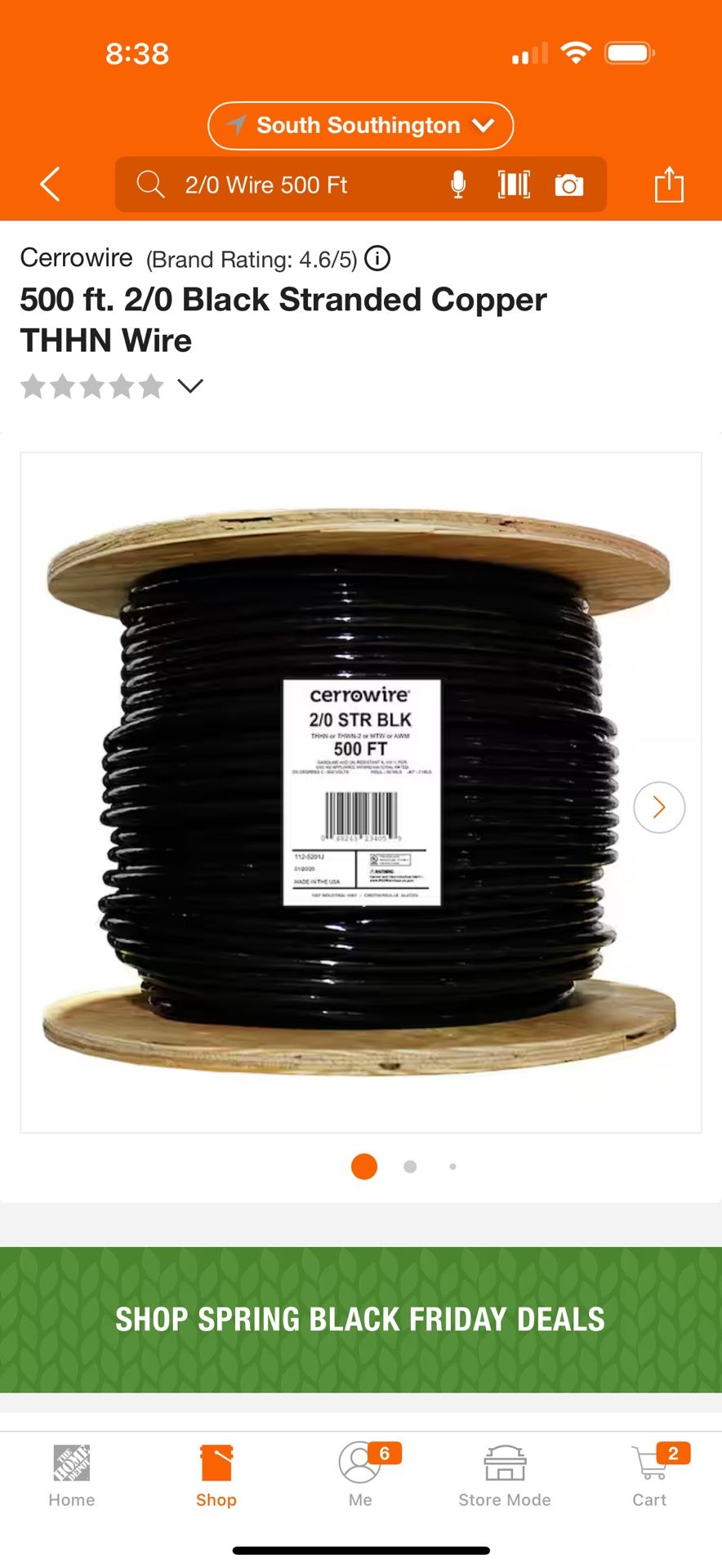 2/0 500ft Wire