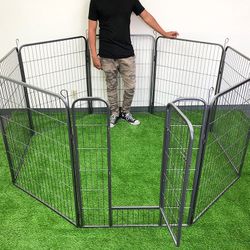 (New) $105 Pet Dog Playpen Heavy Duty Fence Gate 8-Panels X (40” Tall X 32” Wide) 