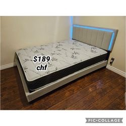 Led queen size bed frame  // Christmas Sale 